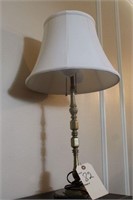 HEAVY BRASS AND MARBLE BASS TABLE LAMP