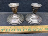 2 sterling silver weighted candle holders