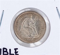 Coin 1865-S Liberty Seated Half Dime in AU