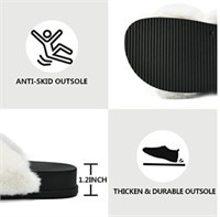 LORDFON Womens-Fluffy-Cross-Ban-Slippers (size 8)