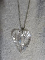 WATERFORD HAND CUT CRYSTAL HEART PENDANT 1.75"