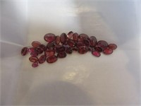 25 CARAT MIXED OVAL RHODOLITE GARNETS