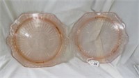 2PC PINK DEPRESSION COOKIE AND CAKE PLATES
