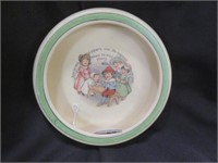 VINTAGE CHILD'S POTTERY PETER PIPER BOWL 8"