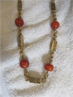 14KT GOLD AND STONE NECKLACE 28" - 106.59 GRAMS