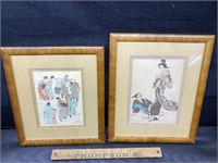 2 framed Japanese art prints