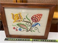 Vintage embroidery flower art