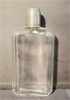 OLD Glass flask with shot glass screw on top