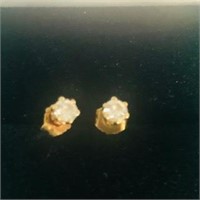 1/3 Ct Total Weight Diamond Earrings 14k Gold