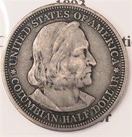 1893 Silver Columbus expedition half dollar c