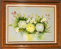 Vintage floral Oil canvas painting