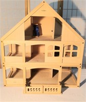 large wooden doll house 33.5 inches tall