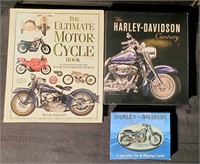 Harley Davidson &  Motorcycle book & card  lot
