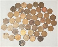 penny role of teens and twenties wheat pennies