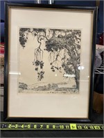 Original Alfred Ray Burrell Etching