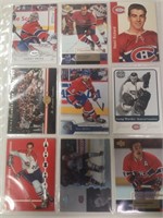 MONTREAL CANADIENS PAST AND PRESENT 9 CARD LOT