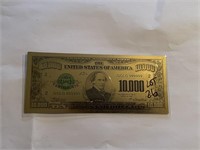 24kt Gold $10,000 Bill in Protective Case