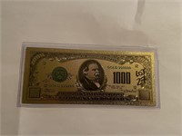 24kt Gold $1000 Federal Bill in Protective Case