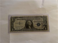 Early 1957 B $1 US Silver Certificate Bill F