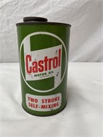 Castrol 2 stroke self mixing quart oil tin