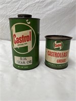 Castrol gear oil quart tin & Castrolease 1 lb tin