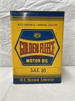 Golden Fleece Hex 1 gallon oil tin