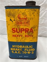 Golden Fleece Supra brake fluid pint oil tin