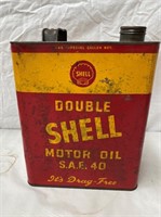 Early Shell Double 1 gallon oil tin