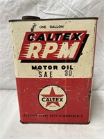 Caltex RPM gallon oil tin