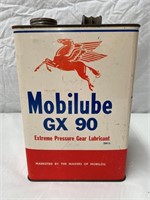 Mobilube GX 90 gallon oil tin