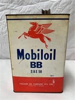 Mobiloil BB 1 gallon oil tin