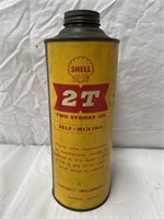 Shell 2 T quart oil tin
