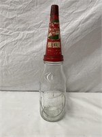 Genuine embossed Castrol Z quart oil bottle & top