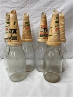 6 x genuine litre oil bottles & Castrol tops