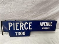 Pierce Avenue double sided enamel street sign