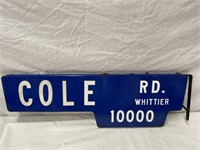 Cole Road double sided enamel street sign