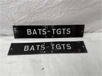 2 x BATS TGTS double sided enamel  signs