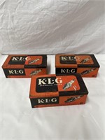 3 KLG spark plug tins