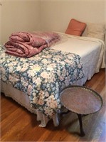 Queen Bed and Table