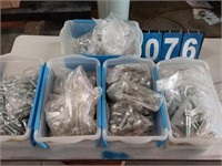 5 TOTE BINS OF ASSORTED NEW BOLTS