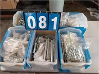 5 TOTE BINS OF ASSORTED NEW BOLTS