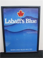 Vintage Genuine Labatt's Blue Beer Framed Sign