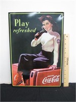 Collectible Coca Cola Tin Sign Ad