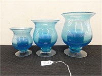 3 candle vases