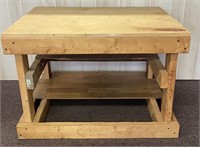 Work Shop Table with Shelves Island