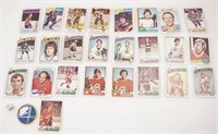 25 cartes de hockey vintages variées