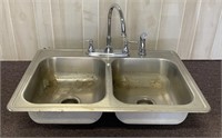Double Stainless Steel Sink w/Delta Faucet