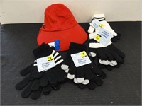 sun hat, 4 packs of magic gloves
