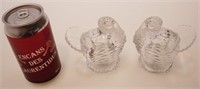 2 figurines de dindes en cristal