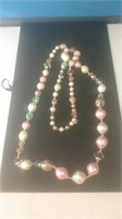 Long larger bead colorful necklace